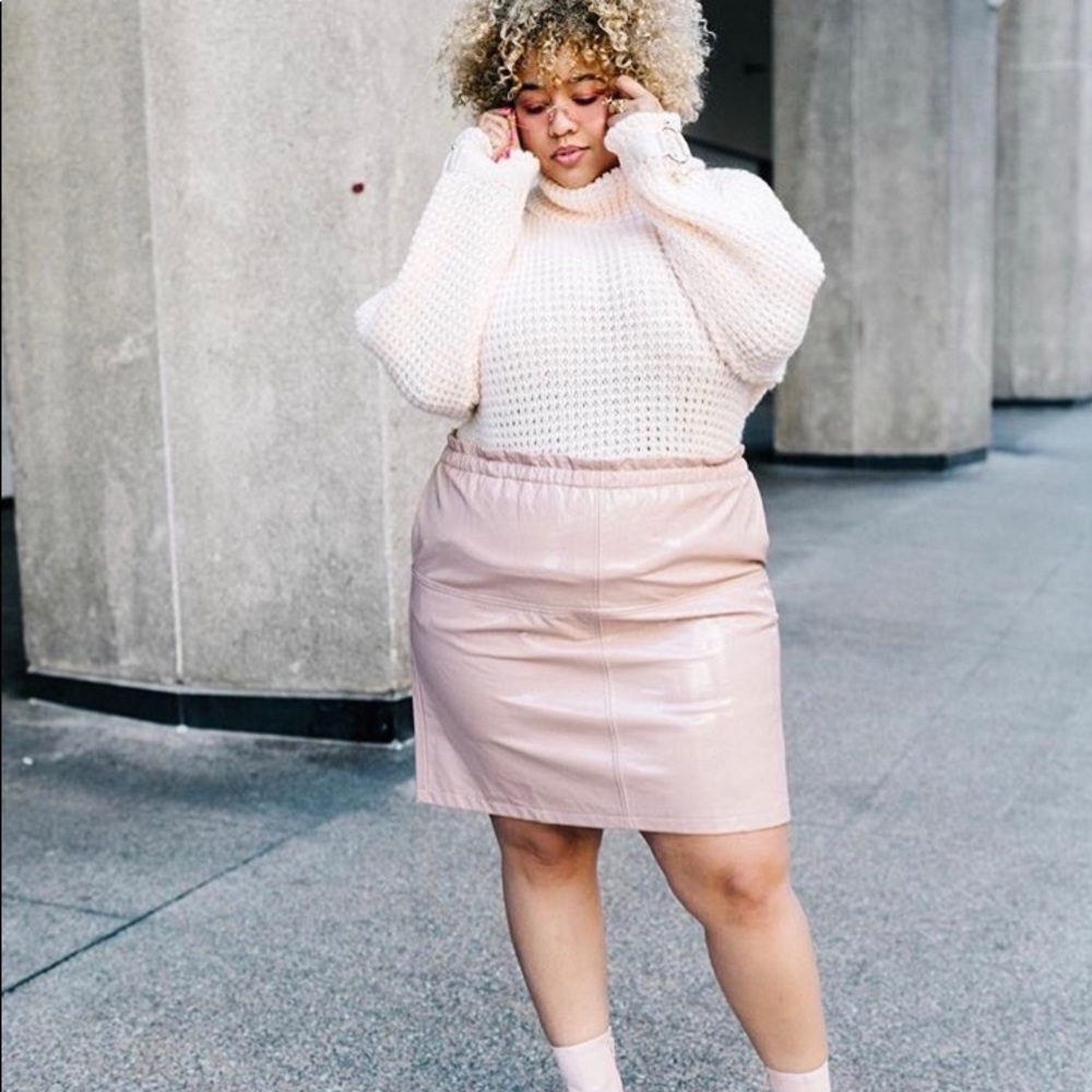 Elvi Patent Pink A-line Skirt NEW WITH TAGS